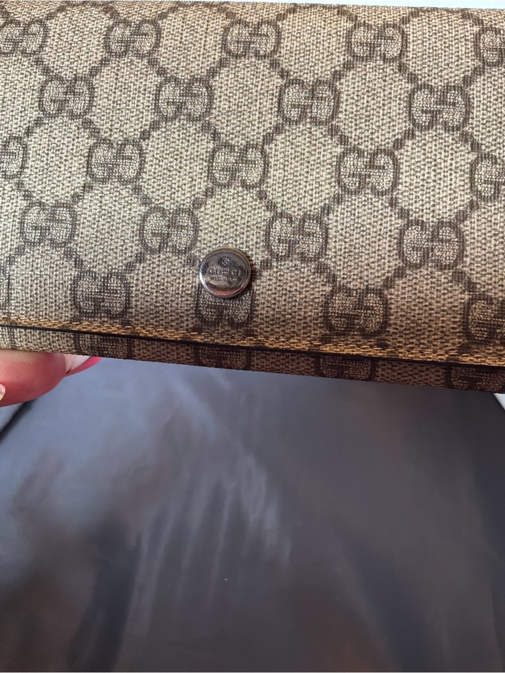Gucci Beige and Brown GG Canvas Long Wallet - Picture 7 of 10